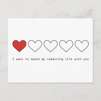 I want to spend my remaining life with you postcard