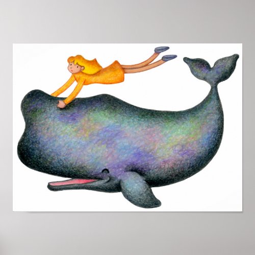 I want to swim with whales. poster