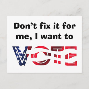 I Want to Vote Postcard