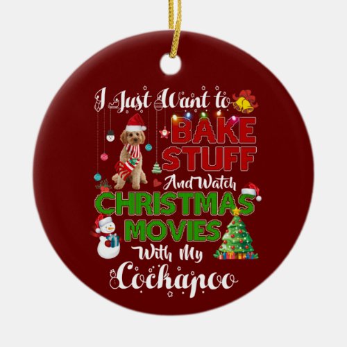 I want to watch christmas movies with my cockapoo ceramic ornament