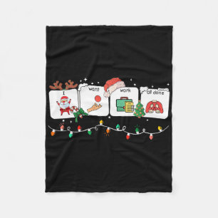 I Want Work All Done Sign Language Speech Aac Chri Fleece Blanket