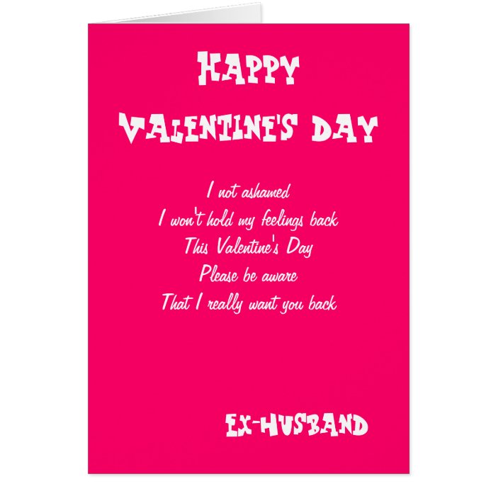 I want you back ex husband valentine's day cards