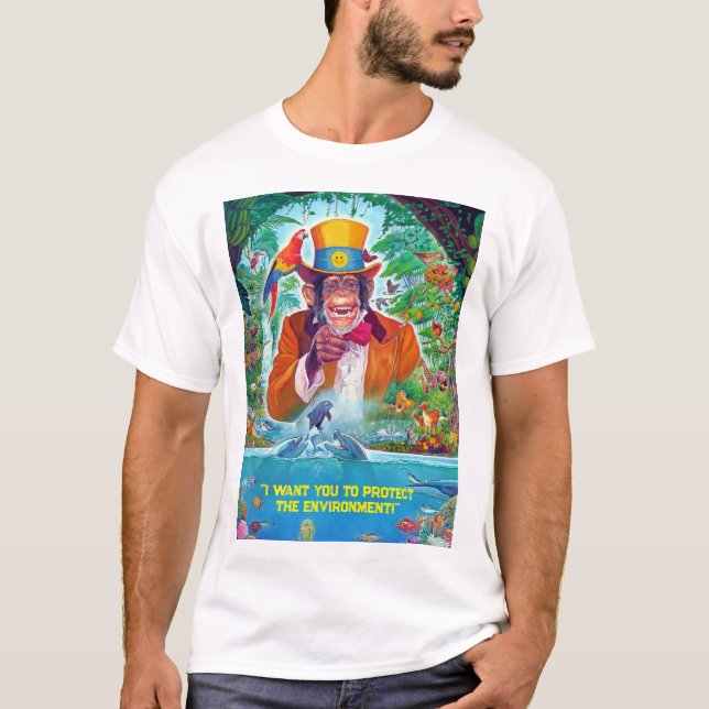 I want you Customizable Text Environment Template T-Shirt (Front)