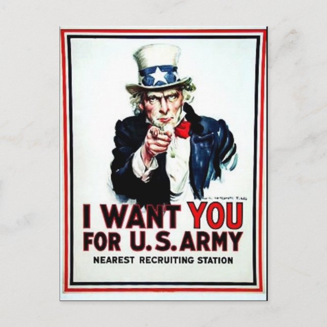 I Want You Flag Postcard (Front)