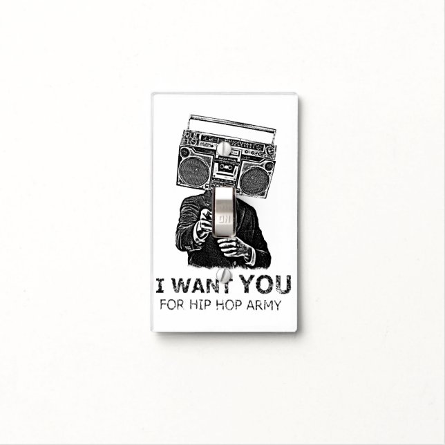 I want you for hip-hop army light switch cover (In Situ)