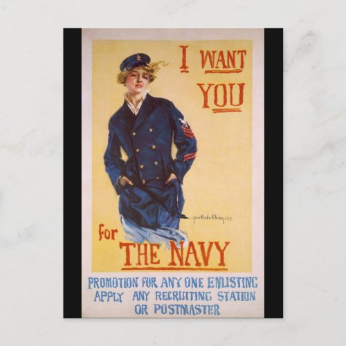 I Want You For The Navy World War I Recruiting Postcard