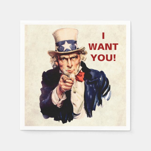 I Want You! Napkins (Front)
