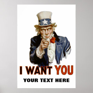 "i want you" personalized poster