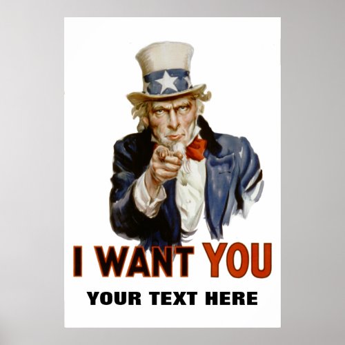 i want you personalized poster