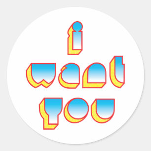 I WANT YOU sticker