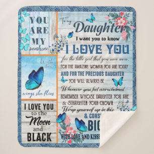 I Want You TO Know I Love You, You're My Sunshine Sherpa Blanket