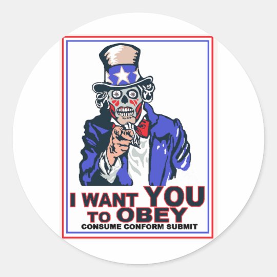 I Want You to OBEY! Classic Round Sticker