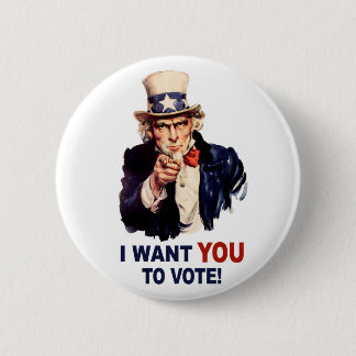 I Want You to Vote button