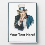 I Want You Uncle Sam  Add Your Text Customized Plaque at Zazzle