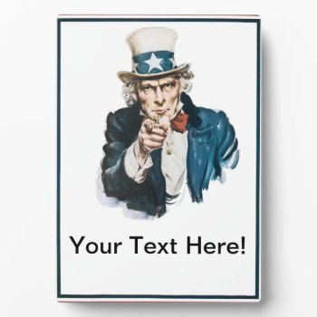 I Want You Uncle Sam  Add Your Text Customized Plaque by scenesfromthepast at Zazzle