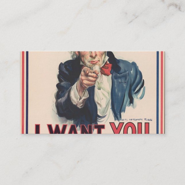 I Want You Uncle Sam Business Card (Front)