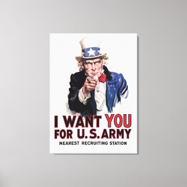 I Want You -- Uncle Sam Canvas Print (Front)