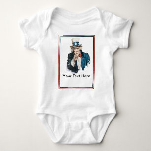 I Want You Uncle Sam Customize Your Text Baby Bodysuit