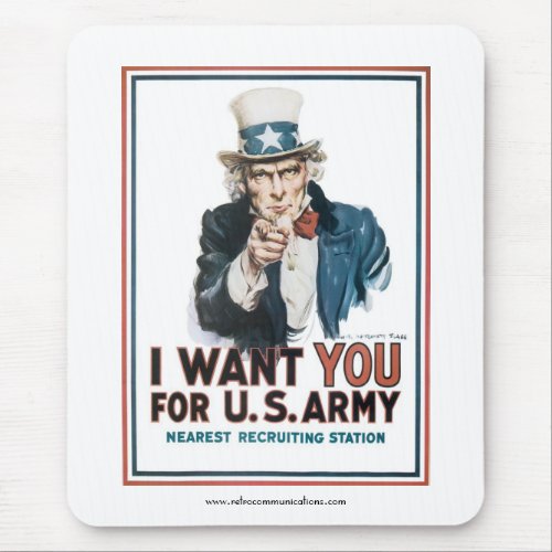 I Want You Uncle Sam Mousepad