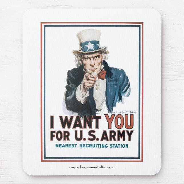 "I Want You" Uncle Sam Mousepad (Front)
