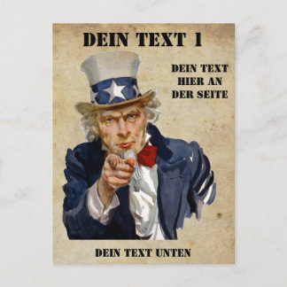 I Want You, Uncle Sam Postcard