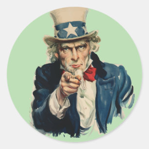 I Want You Uncle Sam Recruitment Poster US Army Classic Round Sticker