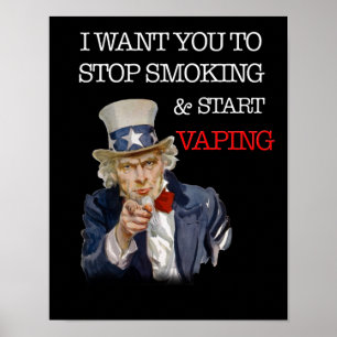 I Want You Uncle Sam Vape Premium Poster
