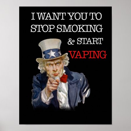 I Want You Uncle Sam Vape Premium Poster