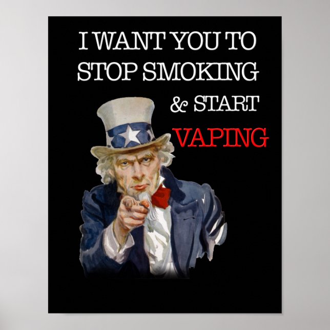 I Want You Uncle Sam Vape Premium Poster (Front)
