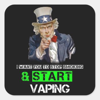 I Want You Uncle Sam Vape Square Sticker by TeensEyeCandy at Zazzle