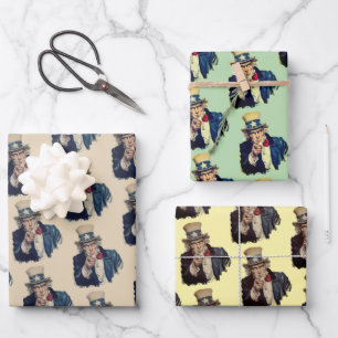 I Want You Uncle Sam Vintage Retro Beautiful Wrapping Paper Sheets