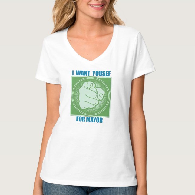 I WANT YOUSEF FOR MAYOR T-Shirt (Front)