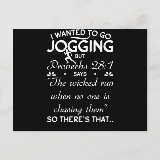 I Wanted To Go Jogging But Proverbs Bible Verse Postcard (Front)