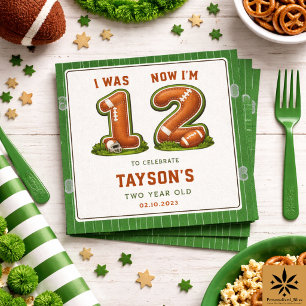 I Was 1, Now I’m 2 – Football 2nd Birthday Napkins