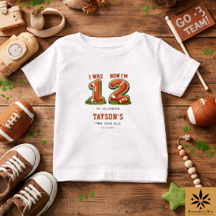 I Was 1, Now I’m 2 – Football America 2nd Birthday Baby T-Shirt