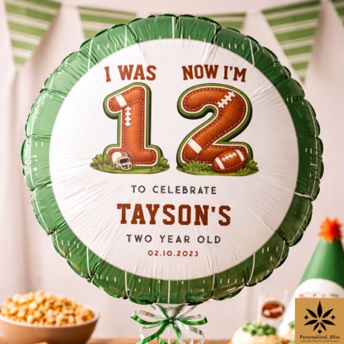 I Was 1, Now I’m 2 – Football America 2nd Birthday Balloon
