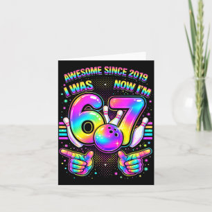 I was 6 i'm 7 bowling birthday party 7th birthday card