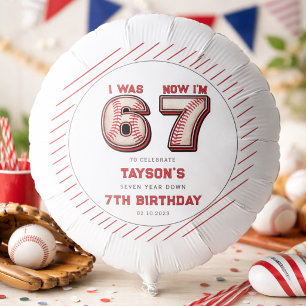 I Was 6, Now I’m 7 – Baseball 7th Birthday Balloon