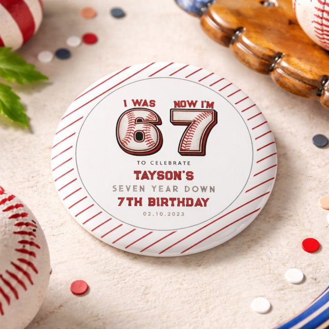 I Was 6, Now I’m 7 – Baseball 7th Birthday Button (I Was 6, Now I’m 7 – Baseball 7th Birthday Button
)