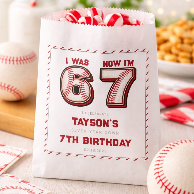 I Was 6, Now I’m 7 – Baseball 7th Birthday Favor Bag (I Was 6, Now I’m 7 – Baseball 7th Birthday Favor Bag
)