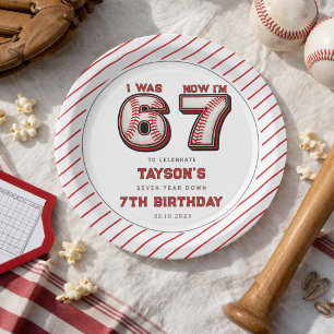I Was 6, Now I’m 7 – Baseball 7th Birthday Paper Plates