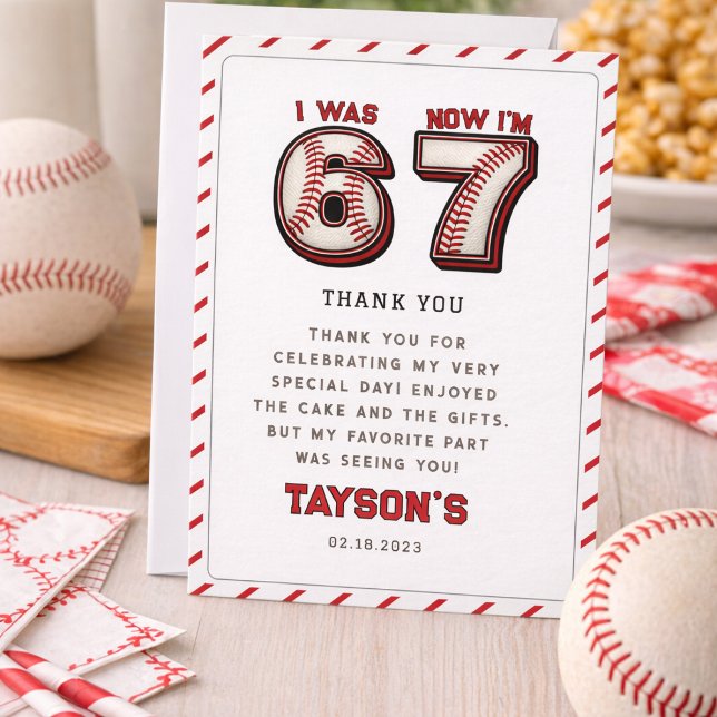 I Was 6, Now I’m 7 – Baseball 7th Birthday Thank You Card (I Was 6, Now I’m 7 – Baseball 7th Birthday Thank You Card
)