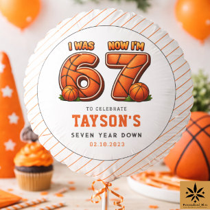 I Was 6, Now I’m 7 Basketball – All-Star Birthday Balloon