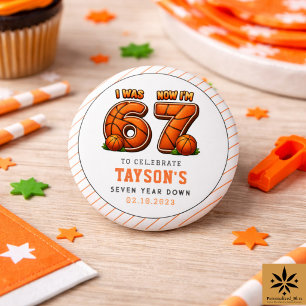 I Was 6, Now I’m 7 Basketball – All-Star Birthday Button
