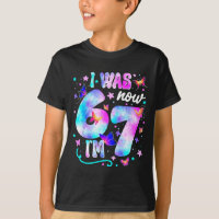 I Was 6 Now I’m 7 Butterfly 7th Birthday Girls Kid