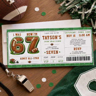 I Was 6, Now I’m 7 – Football America 7th Birthday Invitation