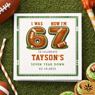 I Was 6, Now I’m 7 – Football America 7th Birthday Napkins