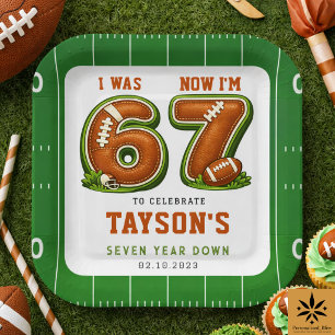 I Was 6, Now I’m 7 – Football America 7th Birthday Paper Plates