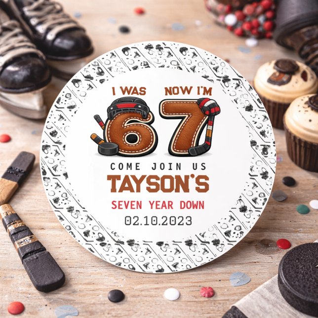I Was 6, Now I’m 7 – Hockey 7th Birthday Party Classic Round Sticker (I Was 6, Now I’m 7 – Hockey 7th Birthday Party Classic Round Sticker
)