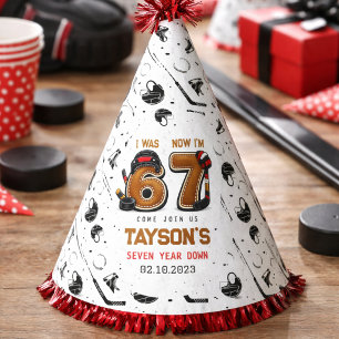 I Was 6, Now I’m 7 – Hockey 7th Birthday Party Hat